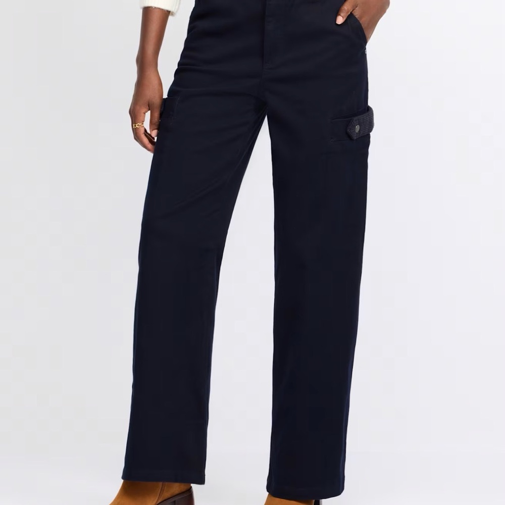 Democracy Navy Wide-Leg Cargo Pants